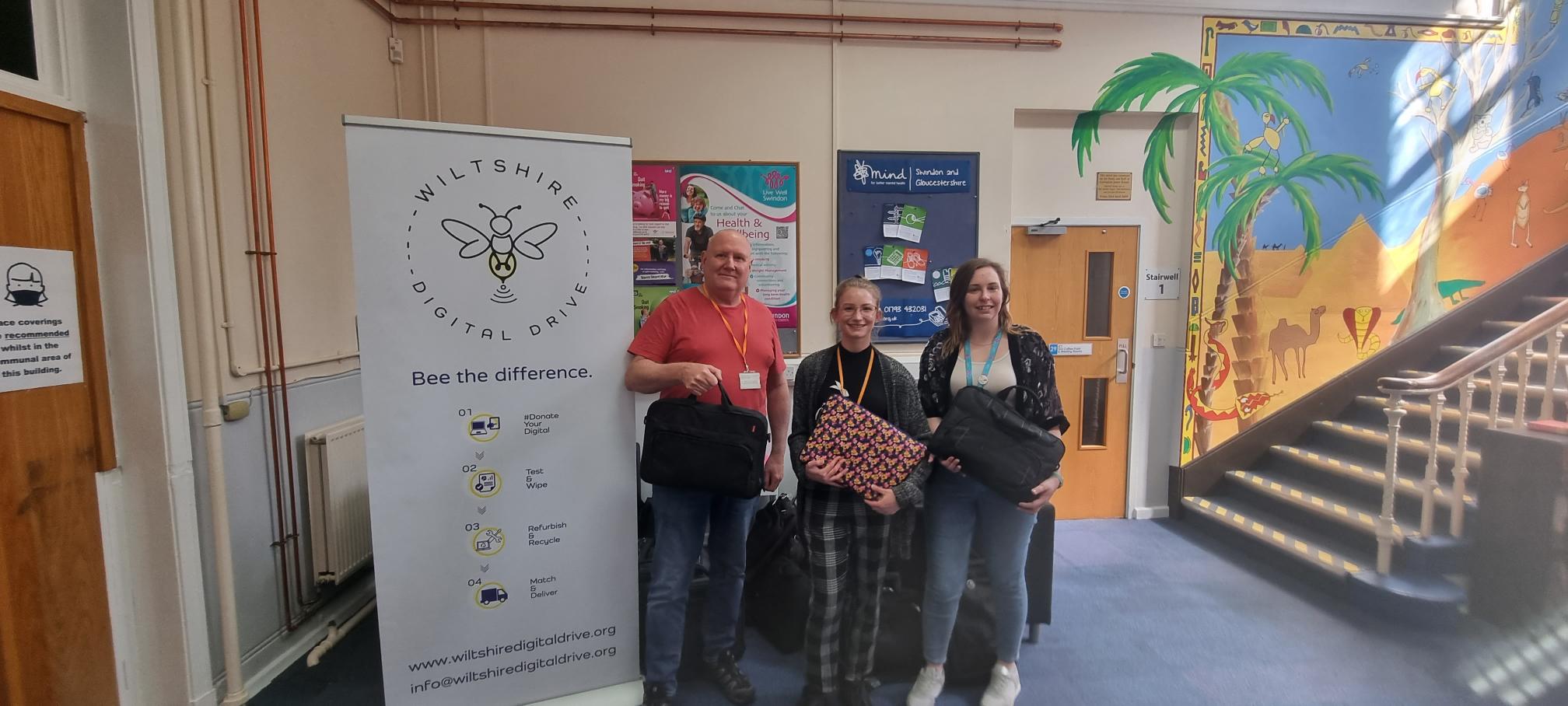 Swindon Borough Council Receiving laptops for Ukrainian families